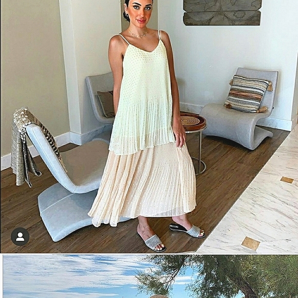 ZARA Pleated dress With metallic thread bloggers favorite - Picture 12 of 16